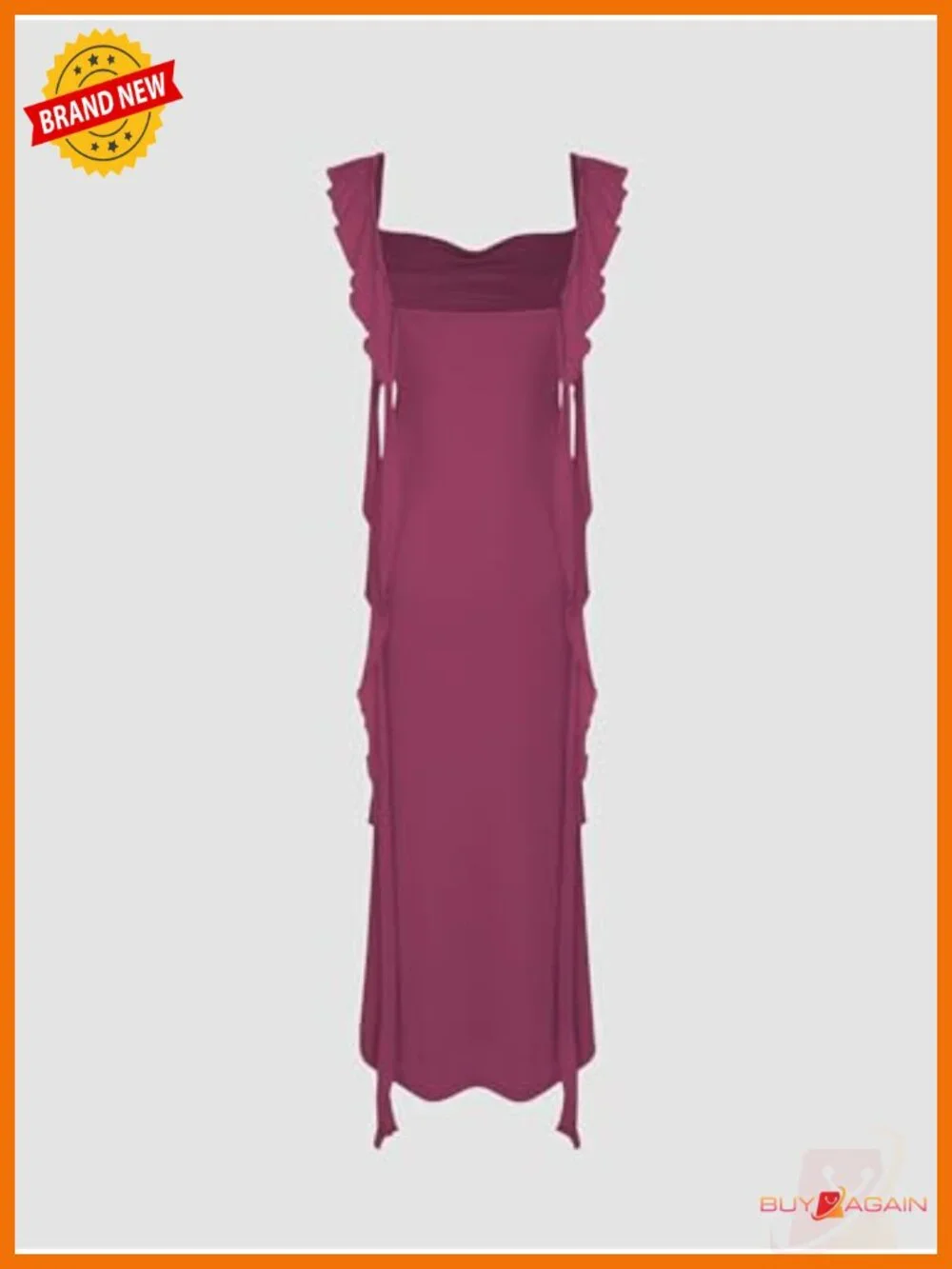 Women's Mesh Ruffle Maxi Dress Formal Wedding Guest